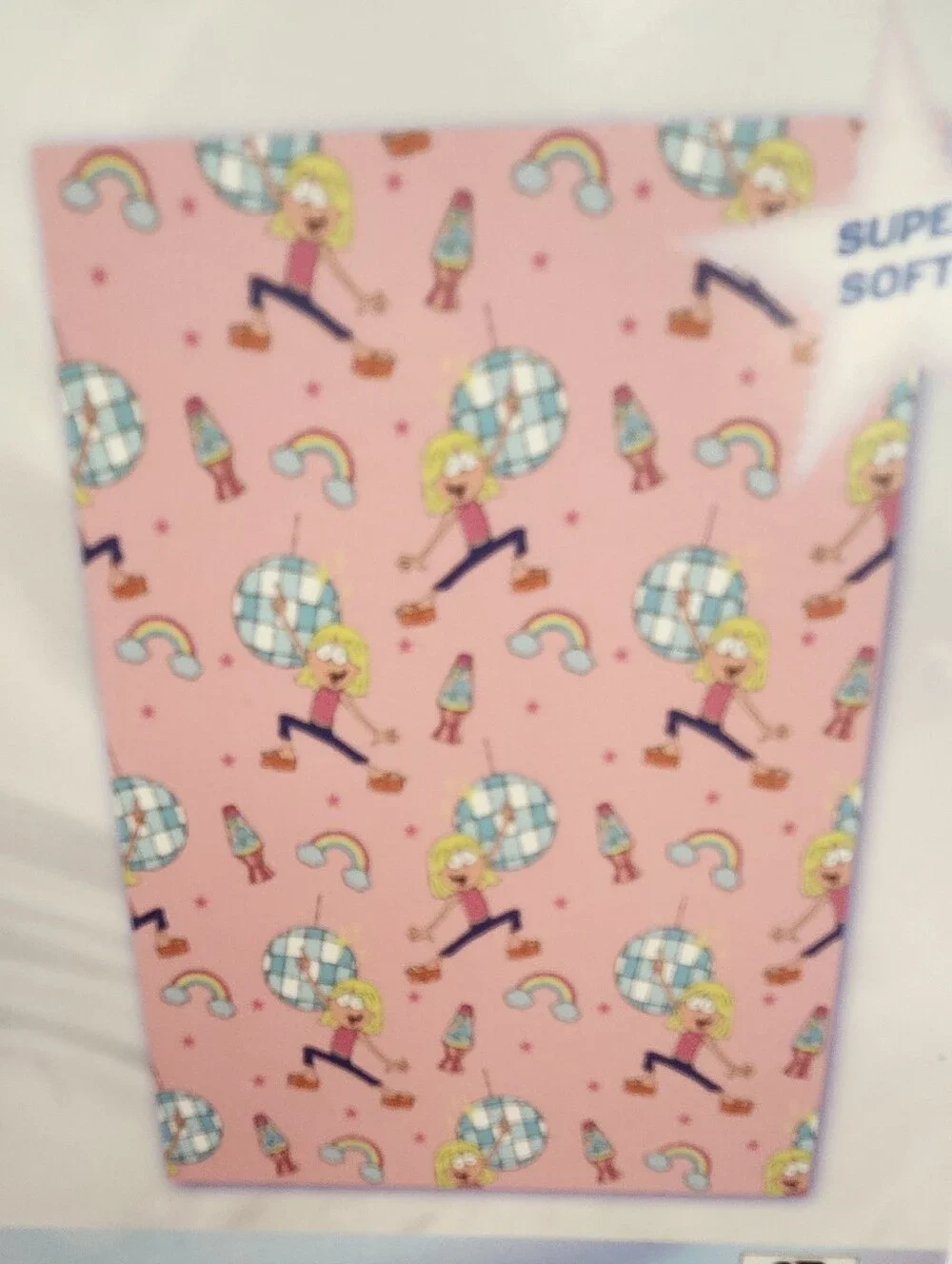 Disney Pink Plush Throw Blanket with Multicolor Accents
